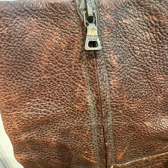 PRADA Pebbled Leather Platform Heeled Boot ($1395 Retail) - Picture 5 of 7